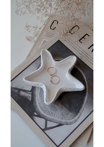 Deniz Yıldızı Temalı Dekoratif Takı ve Mumluk Tabağı, Şık ve Kullanışlı Tasarım