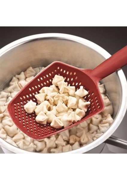 Buffer® Isıya Dayanıklı Plastik Süzgeçli Kızartma ve Sebze Haşlama Kepçesi