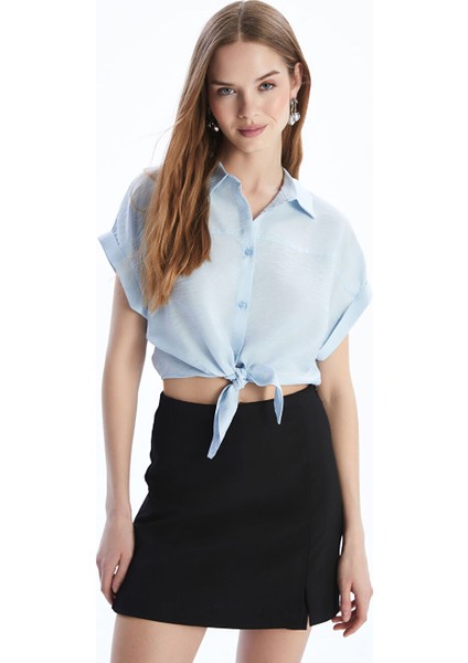 Yeni Sezon Crop Kadin Gomlek - S5LT29Z8