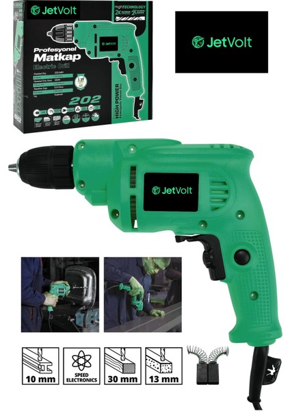 Yeşil 580W Metal Şanzıman Elektrikli Matkap 10MM, 240V, 60Hz, Profesyonel Kullanım