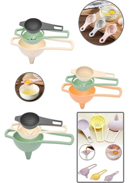 3 Lü Yumurta Ayırıcı & Çay Süzgeci & Mini Huni indirimleri