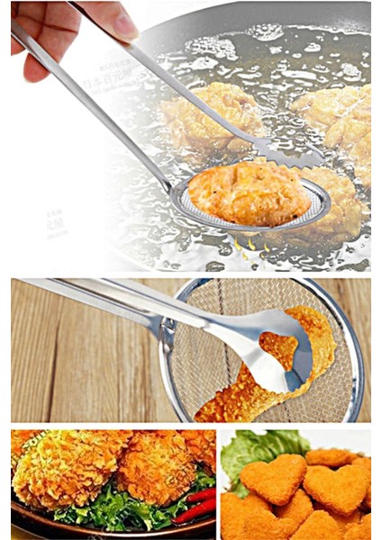 Çelik Süzgeçli Kızartma Maşası
