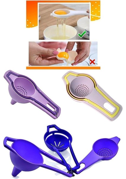 3 Lü Pratik Yumurta Ayırıcı & Çay Süzgeci & Mini Huni indirimleri