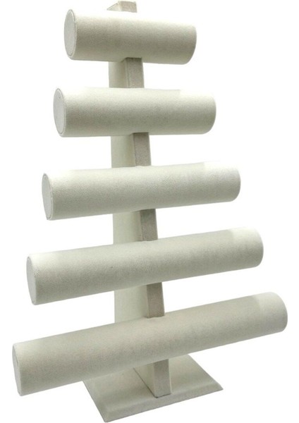 Beşli Bileklik ve Saat Standı, Şık ve Kullanışlı Krem Renkli Tasarım