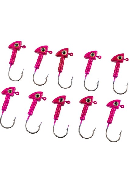 Jighead - Zoka - Kurşunlu Olta Iğnesi - (Xh-A 06) - Pembe - 8 Gr - 10 Adet