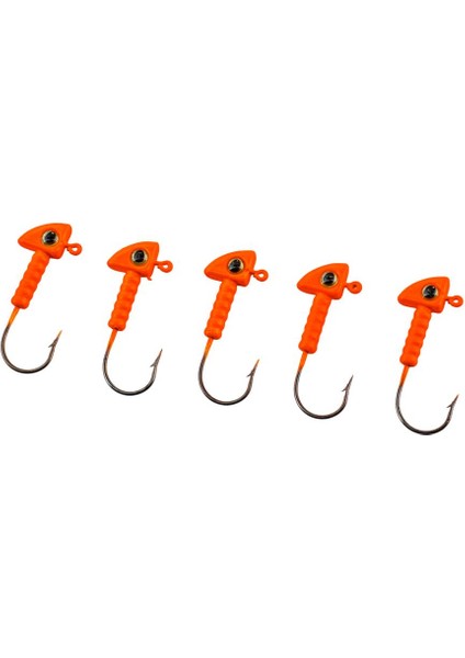Jighead - Zoka - Kurşunlu Olta Iğnesi - (Xh-A 06) - Turuncu - 8 Gr - 5 Adet