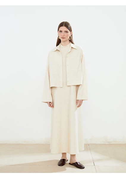 Yeni Sezon Oversize Keten Karisimli Kadin Gomlek - S5NF83Z8