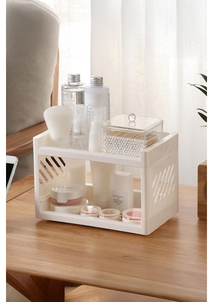 Iki Katlı Çok Amaçlı Düzenleyici Raf Beyaz Mutfak ve Banyo Organizeri modelleri