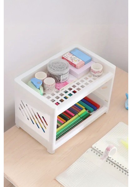 Iki Katlı Çok Amaçlı Düzenleyici Raf Beyaz Mutfak ve Banyo Organizeri indirimleri