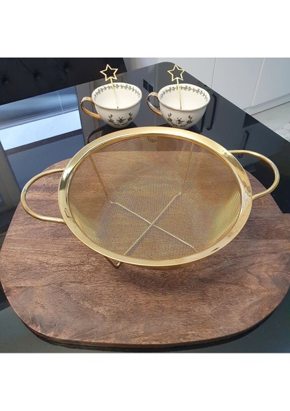 Paslanmaz Çelik Süzgeç 24 cm Gold Renk modelleri