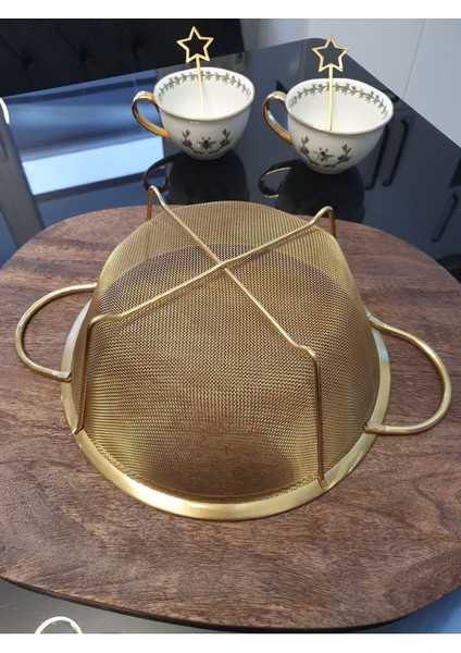 Paslanmaz Çelik Süzgeç 24 cm Gold Renk indirimleri