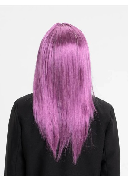 Rose Pembe Renk Düz Kesim Uzun Parti Peruğu Takma Saç