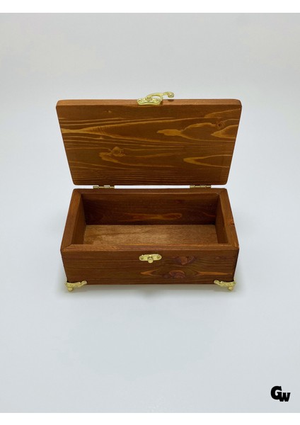 Doğal Ahşap Takı Kutusu Ahşap Saklama Kutusu(Beyaz ÇAM)(CEVİZ)(BOY:20CM EN:12CM Yük:8cm) modelleri