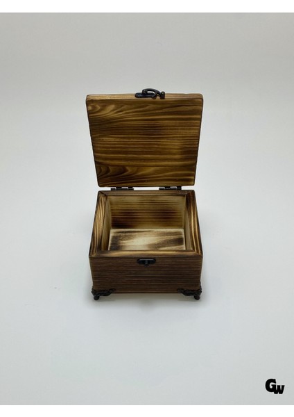 Doğal Ahşap Yakma Takı Kutusu Ahşap Saklama Kutusu(Beyaz ÇAM)(BOY:12CM EN:12CM Yük:8cm) modelleri