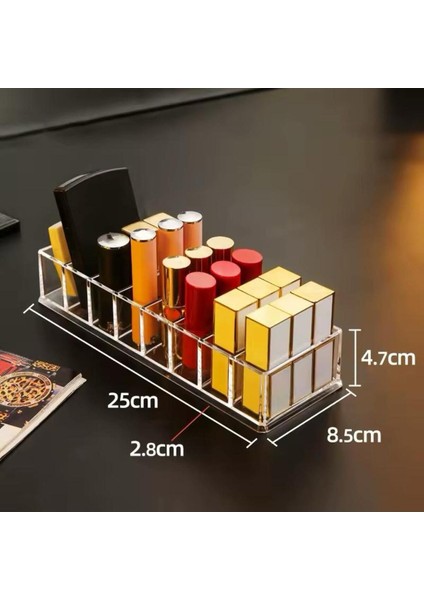 Şeffaf Masa Üstü 8 Bölmeli Makyaj Düzenleyici, Pratik ve Şık Organizer