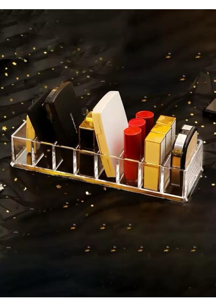 Şeffaf Masa Üstü 8 Bölmeli Makyaj Düzenleyici, Pratik ve Şık Organizer modelleri