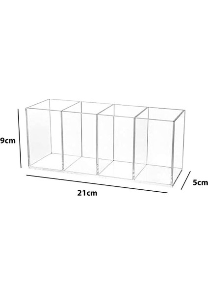 4 Bölmeli Şeffaf Pleksi Organizer, Metal Detaylar ile Şıklık ve Düzen Sağlar fiyatları