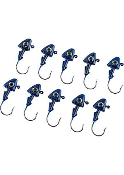 Jighead - Zoka - Kurşunlu Olta Iğnesi - (Xh-A 07) - Mavi - 8 Gr - 10 Adet