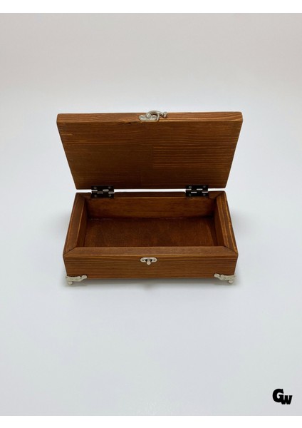 Doğal Ahşap Takı Kutusu Ahşap Saklama Kutusu(Beyaz ÇAM)(CEVİZ)(BOY:20CM EN:12CM Yük:6cm) modelleri