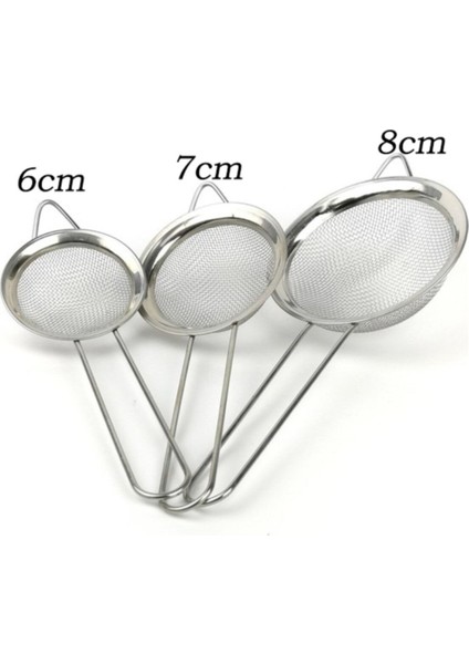 Paslanmaz Çelik 3'lü Çay Süzgeç Bitki Çayı Süzeceği 3 Parça Süzecek Seti (Ölçüler: 8 Cm, 7cm, 6 Cm) fırsatları