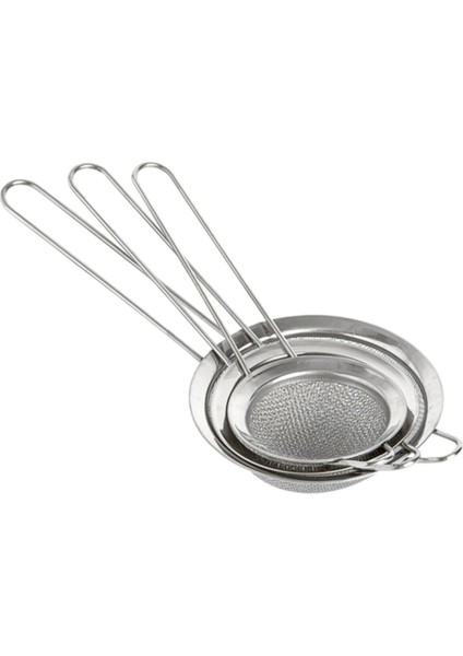 Paslanmaz Çelik 3'lü Çay Süzgeç Bitki Çayı Süzeceği 3 Parça Süzecek Seti (Ölçüler: 8 Cm, 7cm, 6 Cm) indirimleri