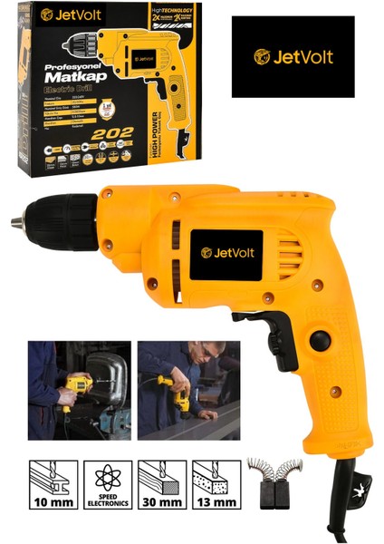 240V 60Hz Profesyonel 580W Metal Şanzıman 10MM Elektrikli Matkap Sarı