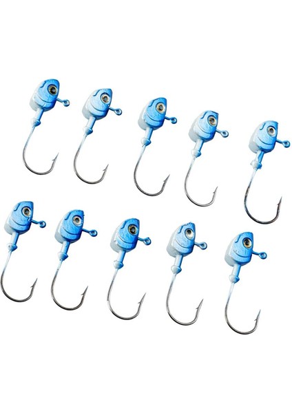 Jighead - Zoka - Kurşunlu Olta Iğnesi - (Xh-A 11) - Mavi Beyaz - 8 Gr - 10 Adet