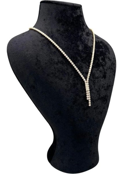 Şık Siyah Süet Kumaş Takı Sergileme Mankeni 29/22 cm