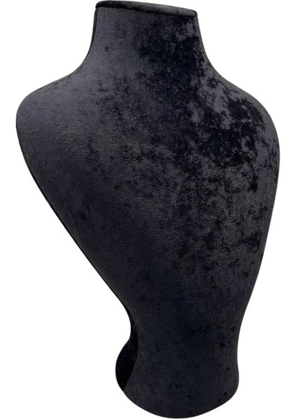 Şık Siyah Süet Kumaş Takı Sergileme Mankeni 29/22 cm fırsatları