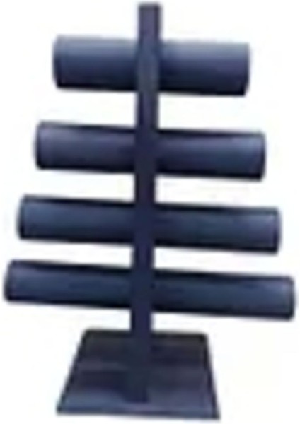 Lacivert Deri Kumaş 4'lü T Model Bilezik Sergileme, Boy 38CM En 33CM fırsatları