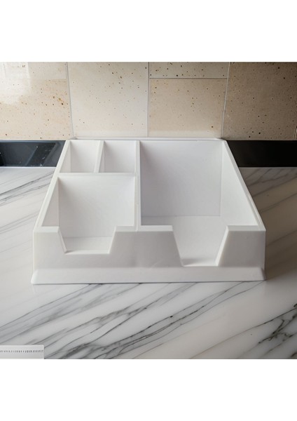 Beyaz Masaüstü Organizer Kalemlik, Düzenleyici ve Şık Tasarım