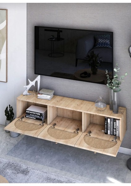 Tv Ünitesi ,tv Sehpası ,iskandinav Jüt Kumaşlı Ultra Lüks (ÖZEL TASARIM) Mdf E150xd32xy30cm modelleri