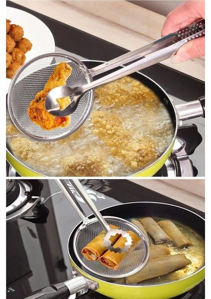 Süzgeçli Kızartma ve Haşlama Maşası Çelik Kevgir fiyatları