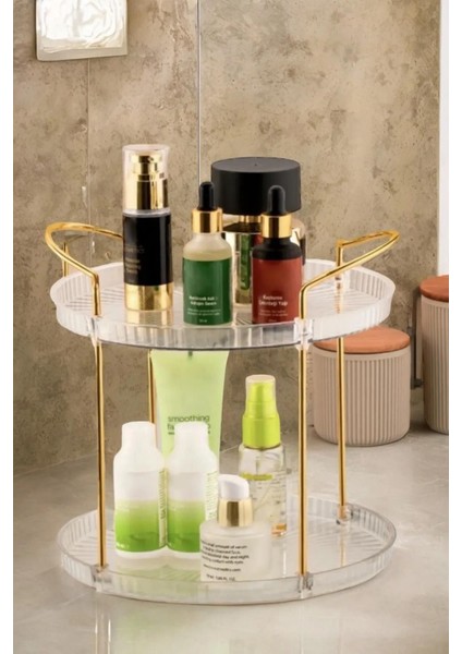 Beyaz Çok Amaçlı Makyaj ve Kozmetik Organizer, Düzenleyici ve Sunum Tepsisi