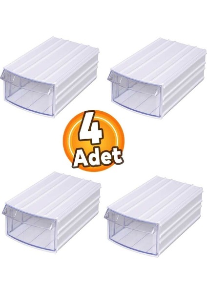 Şeffaf Çekmeceli 4'lü Organizer Kutu, Saklama ve Düzenleme Için Mükemmel Fırsat