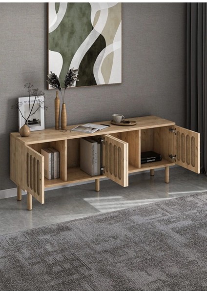 İskandinav Tv Sehpası ,tv Ünitesi , Konsol Jüt Kumaşlı Mdf E180xd39xy49cm (ÖZEL TASARIM) fırsatları