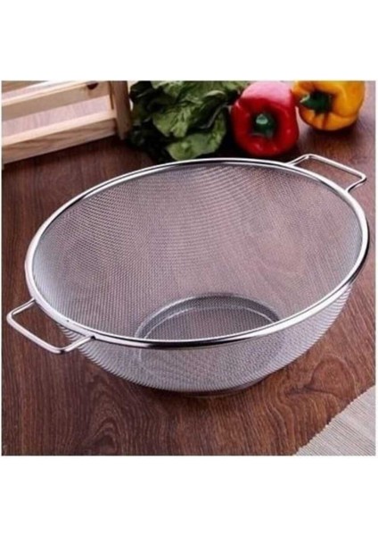 Mutfak Paslanmaz Çelik Kulplu Tencere Süzgeç Kevgir (20 Cm)