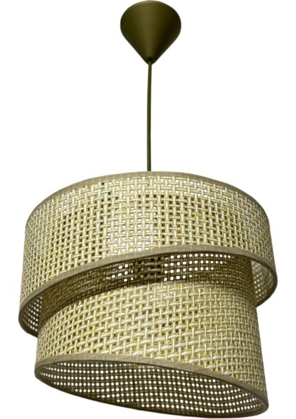 Rattan Model Eğik Ikili Avize Mutfak Hol Antre Balkon Kıs Bahçesi Oturma Odası