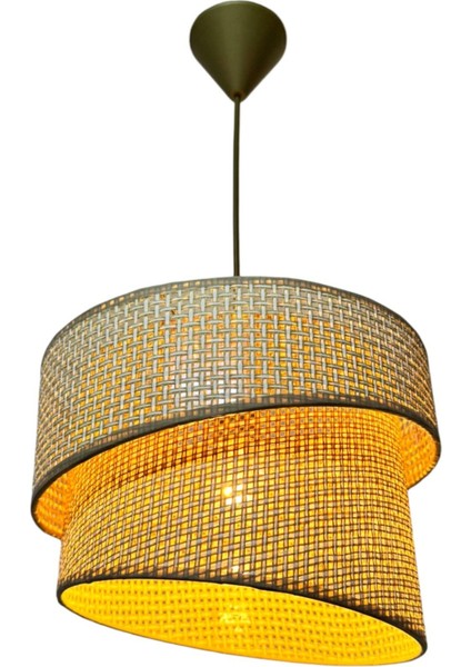 Rattan Model Eğik Ikili Avize Mutfak Hol Antre Balkon Kıs Bahçesi Oturma Odası