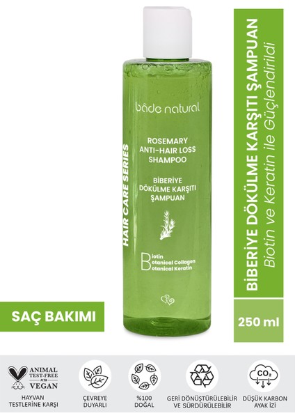 Biberiye Şampuanı Dökülmesi Karşıtı Biotin, Keratin ve Kolajen Complex 250 ml