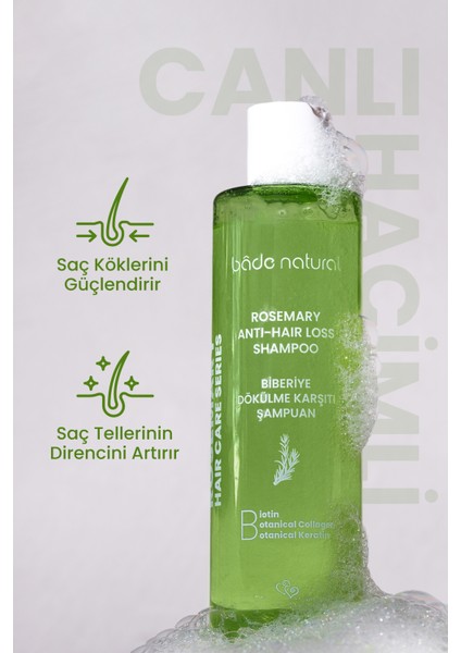 Biberiye Şampuanı Dökülmesi Karşıtı Biotin, Keratin ve Kolajen Complex 250 ml