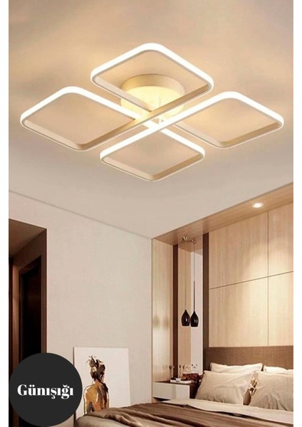 Novem Beyaz Plafonyer Gün Işığı Ultra Ledli Salon Mutfak Oda Hol Ledli Avize