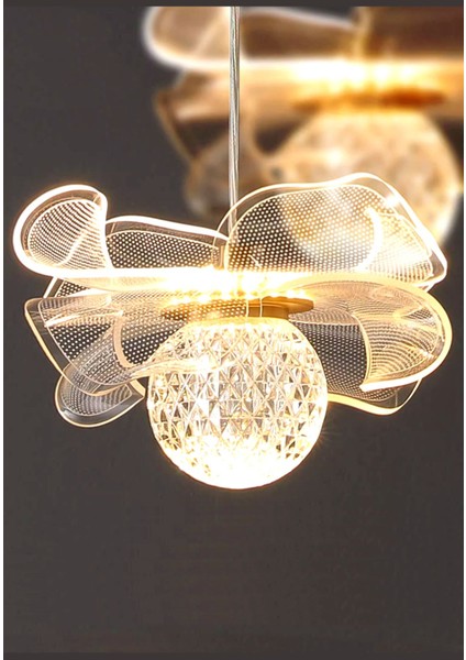 Kleopatra Model 3 Lü Gold Kaplama Metal Salon Mutfak Oturma Yatak Odası Modern LED Sarkıt Avize