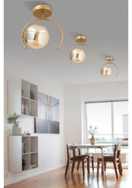 Esse Bal Rengi Glob Camlı Modern Eskitme Plafonyer Hol Antre