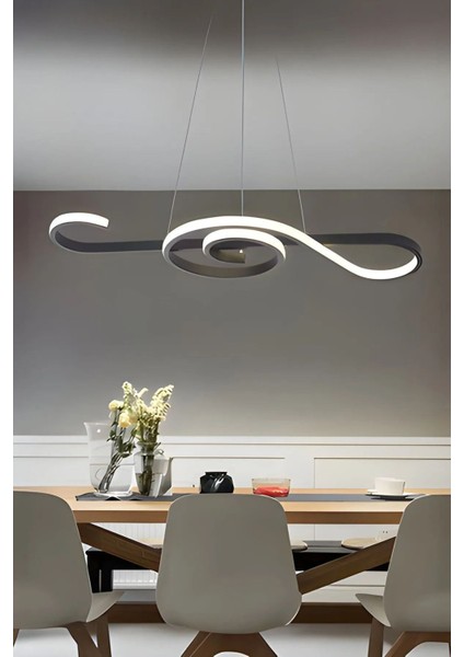 Melodiya Model Modern Luxury LED Salon Mutfak Çocuk Oturma Odası Avize Siyah Sarkıt Avize