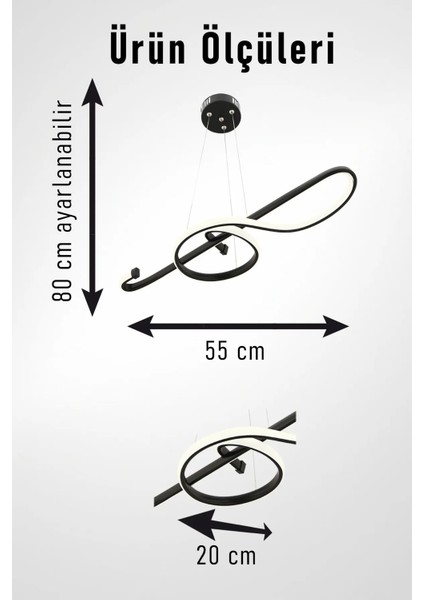 Melodiya Model Modern Luxury LED Salon Mutfak Çocuk Oturma Odası Avize Siyah Sarkıt Avize modelleri
