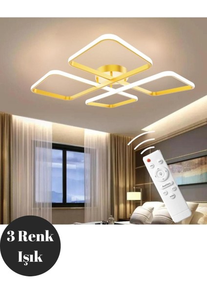 Novem Eskitme Plafonyer Kumandalı Ultra Süper 3 Renk Işık Ledli Avize