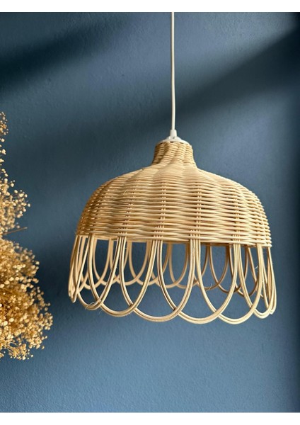 Lampega Rattan Bambu Hasır Avize