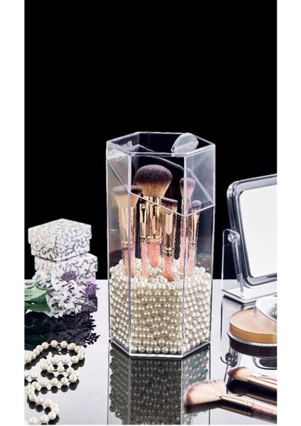 Şeffaf Kapaklı Makyaj Fırçası Düzenleyici Organizer, Şık ve Pratiktir. fiyatları