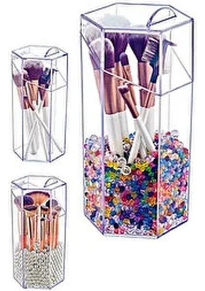 Turuncu Kapaklı Çok Amaçlı Akrilik Fırça ve Makyaj Düzenleyici fiyatları